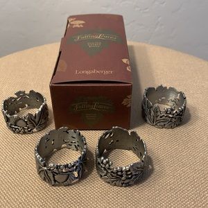 NWT Longaberger Falling Leaves napkin ring set